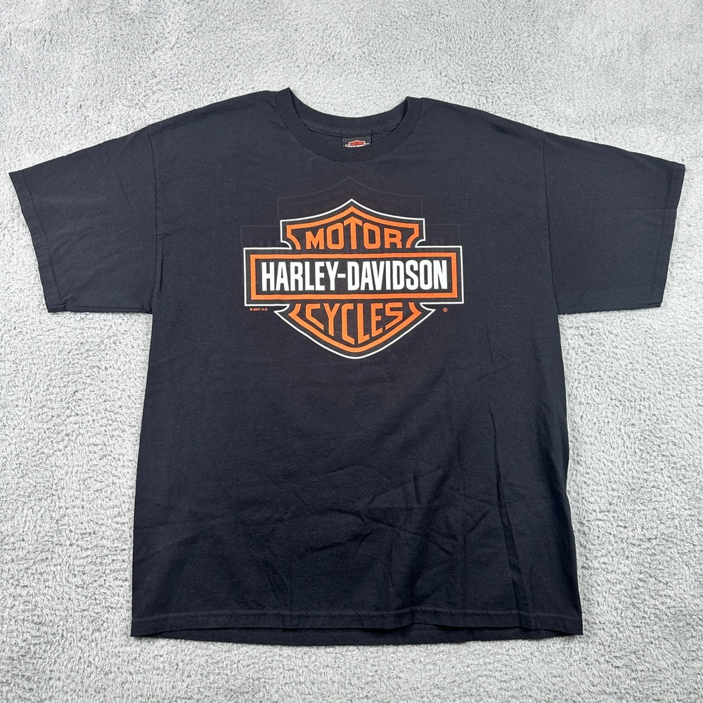 Harley-Davidson Myers-Duren Tulsa T-Shirt Men XL Black Classic Emblem Motorcycle